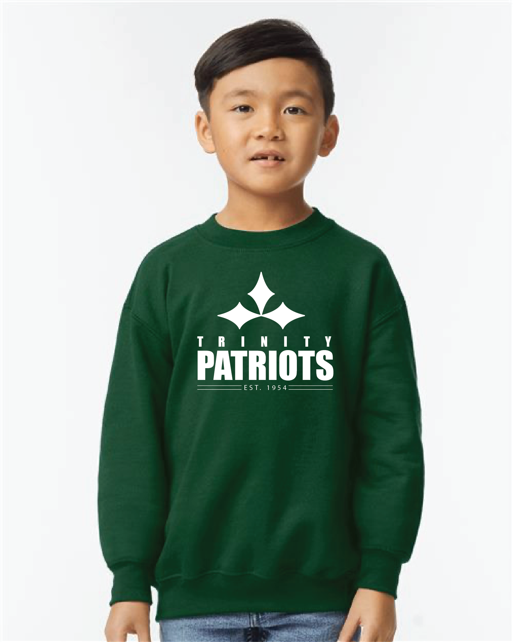Trinity Patriots - Youth & Adult Forest Green Heavy Blend™ Crewneck Sweatshirt