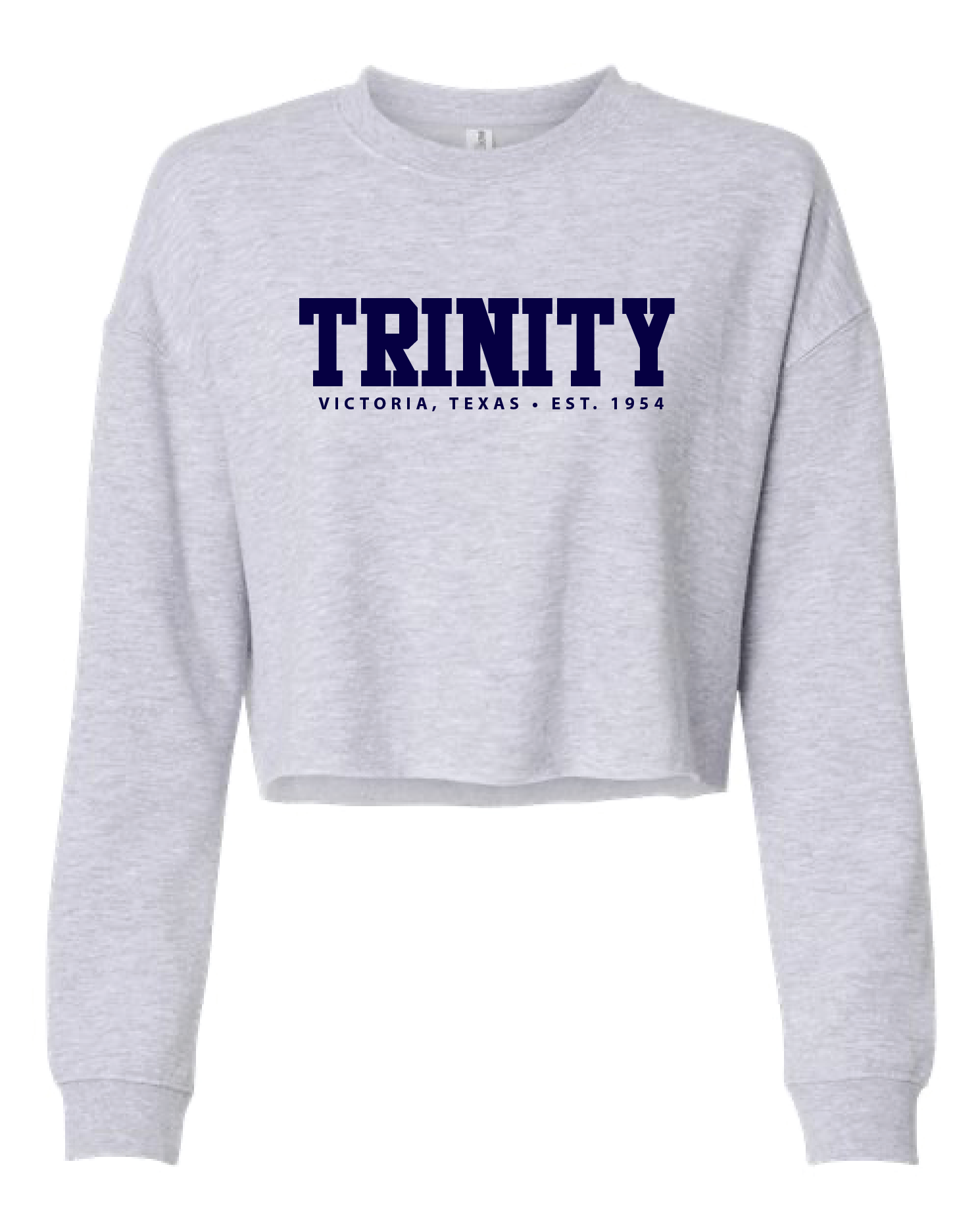 Trinity - Women's Gray Heather Lightweight Crop Crewneck Sweatshirt