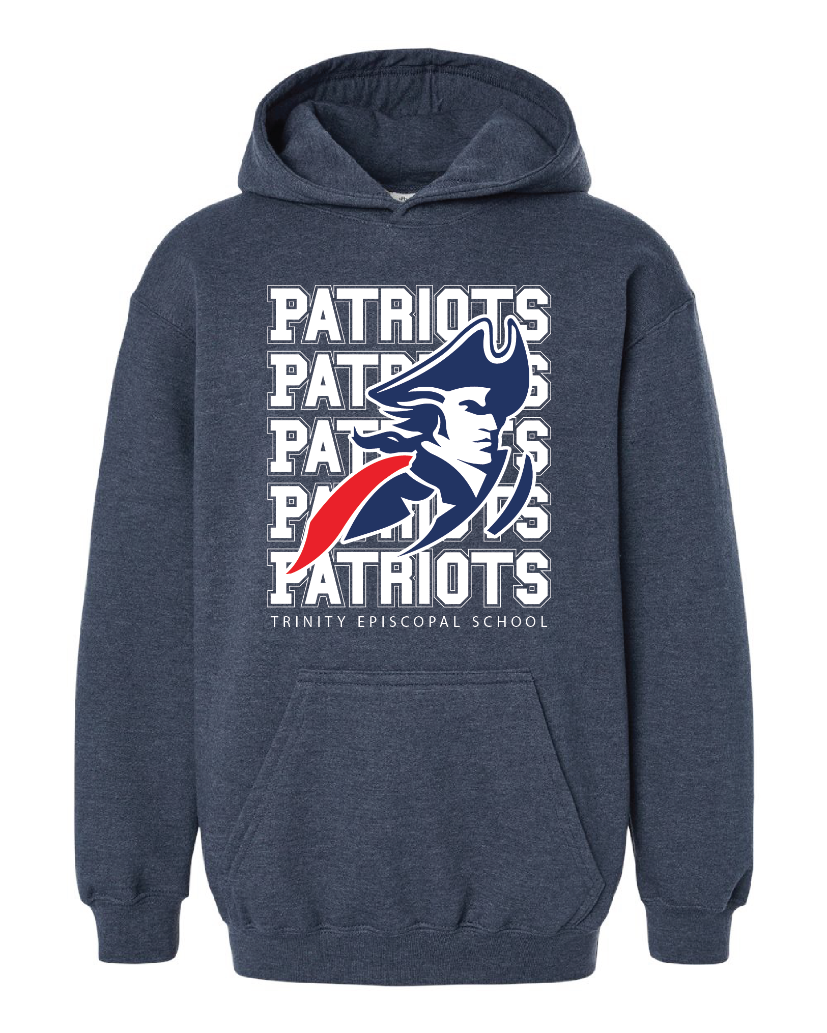 Youth & Adult Hooded Sweatshirt - Heather Denim