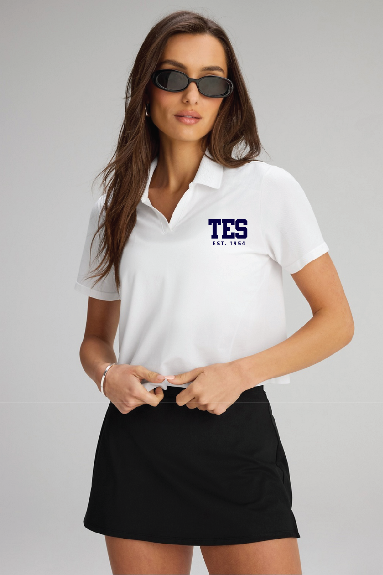 Women's Fabletics White Feather Tech+ Short-Sleeve Polo