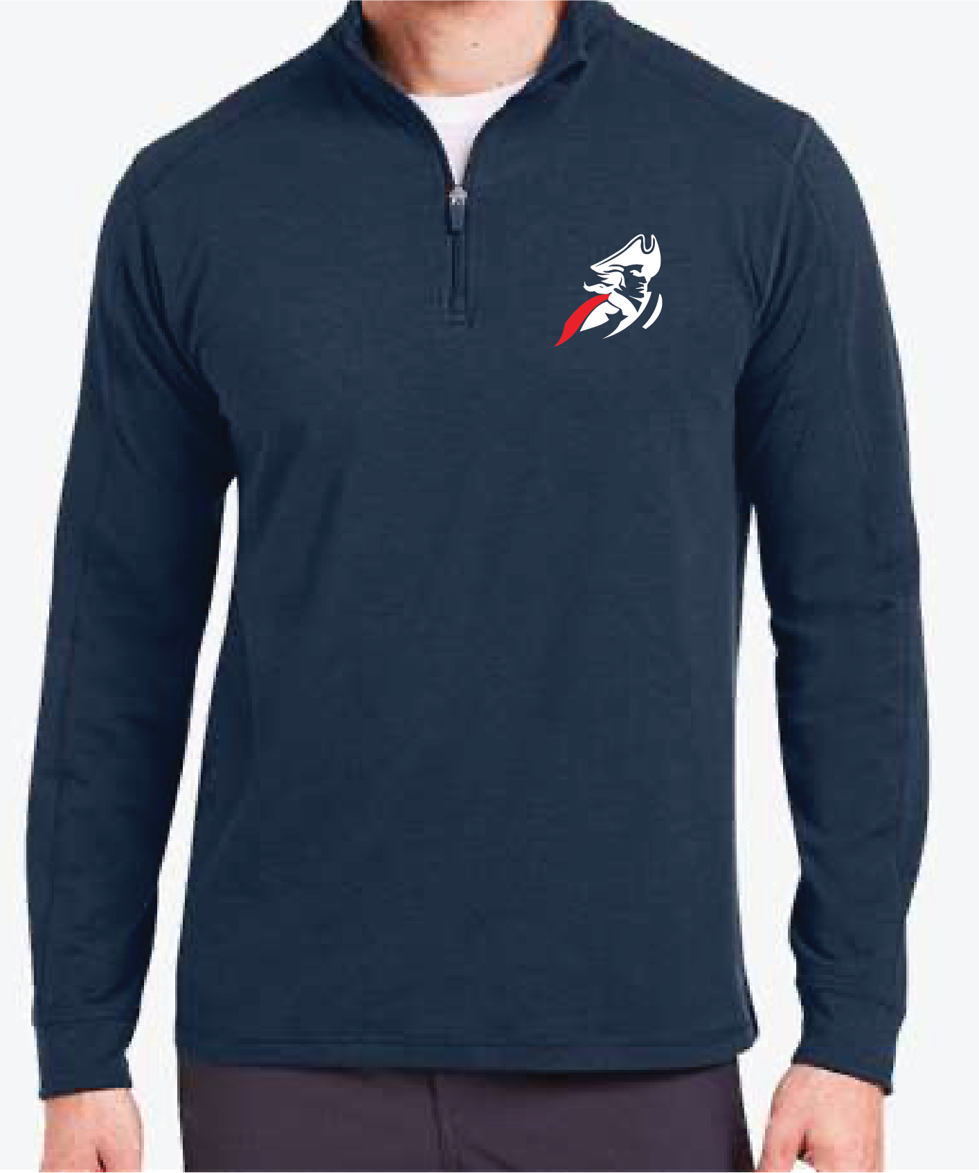 Trinity Patriots - Men's Navy TASC Performance Carrollton Quarter-Zip Pullover